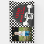 Banderoles Skateboard One Cool Dude Photo Anniversaire (Vertical)