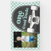 Banderoles Skateboard One Cool Dude Photo Anniversaire (Vertical)