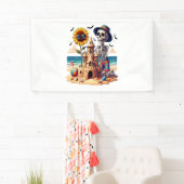 Banderoles Skeleton cool à la plage (En situation)