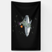 Banderoles Skeleton équitation requin - Drôle cadeau Hallowee (Vertical)