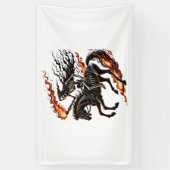 Banderoles Skeleton Horseman Riding Flaming Horse (Vertical)