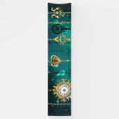 Banderoles Skeleton Keys on Green Background (Vertical)