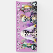 Banderoles Skeleton marié goth violet mariage cocktail (Vertical)