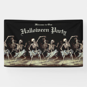 Banderoles Skeletons de danse de la mort noire Halloween