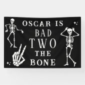 Banderoles Skull Skeleton Bad to the Bone 2nd Birthday (Horizontal)