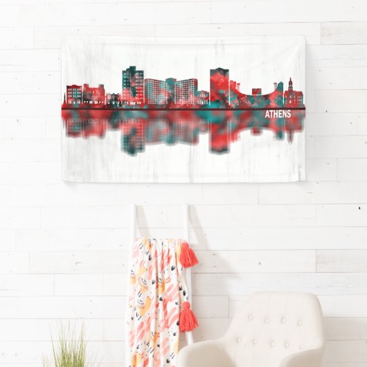 Banderoles Skyline d'Athènes Géorgie (En situation)