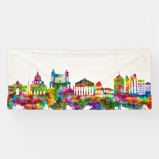 Banderoles Skyline de Rome Italie (Horizontal)
