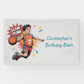 Banderoles Slam Dunk Boy Anniversaire Bash (Horizontal)