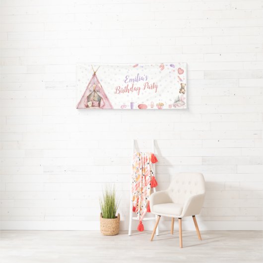 Banderoles Sleepover Pajama Birthday Party (En situation)