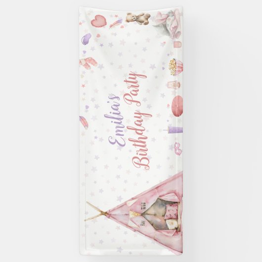 Banderoles Sleepover Pajama Birthday Party (Vertical)