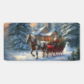 Banderoles Sleigh Père Noël à cheval de Noël (Horizontal)