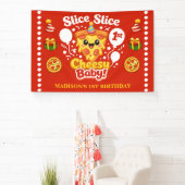 Banderoles Slice Slice Baby Pizza 1st Birthday Horizontal (Insitu)
