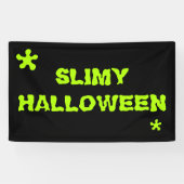 Banderoles Slimy Halloween vert slime typographie éffrayante (Horizontal)
