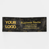 Banderoles Slogan d'affaires en marbre noir et or (Horizontal)