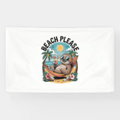 Banderoles Sloth avec glace Crème Plage d'été S'il vous plaît (Horizontal)
