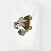 Banderoles Sloth chevauchant une tortue T-Shirt classique (Vertical)