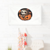 Banderoles Sloth citrouille Halloween autocollant Surdimensio (En situation)