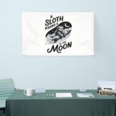 Banderoles Sloth Riding a Rocket to the Moon (Salon professionnel)