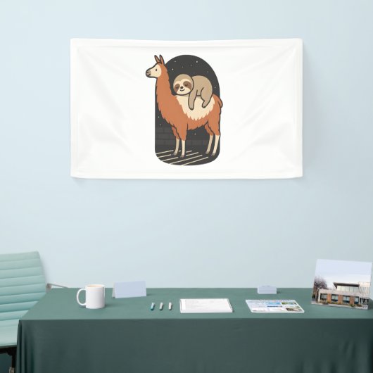 Banderoles Sloth Riding Llama (Salon professionnel)
