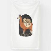 Banderoles Sloth Riding Llama (Vertical)