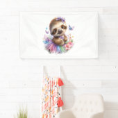 Banderoles Sloth Shirt Safari Rainbow Summer (En situation)