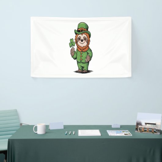 Banderoles Sloth St Patrick's Day Irish Lucky (Salon professionnel)