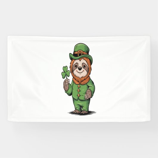 Banderoles Sloth St Patrick's Day Irish Lucky (Horizontal)