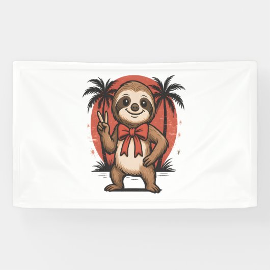 Banderoles Sloth Summer Beach Rocking (Horizontal)