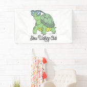 Banderoles Slow Walking Club Cute Funny Turtle (En situation)