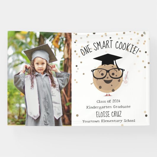 Banderoles Smart Cookie Photo Kids Graduation Faire-part (Horizontal)