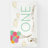 Banderoles Snoopy et ballons 1er anniversaire (Vertical)