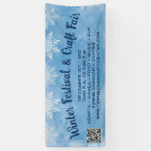 Banderoles Snowflake Blue QR Code Craft Festival d'hiver (Vertical)