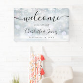 Banderoles Snowflakes - hiver - Mariage de script Bienvenue (En situation)
