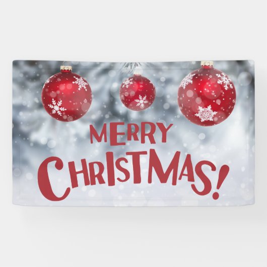 Banderoles Snowy Joyeux Noël Snowflake Ornements (Horizontal)