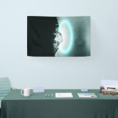 Banderoles Snowy mountain mysterious blue neon light (Salon professionnel)