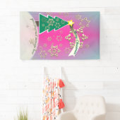 Banderoles Snowy Purple Arbre de Noël Scène (En situation)