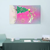 Banderoles Snowy Purple Arbre de Noël Scène (Salon professionnel)