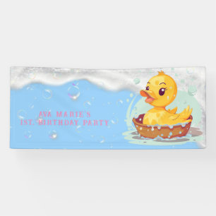 Banderoles Soapy Yellow Rubber Duck Girl 1er anniversaire fêt