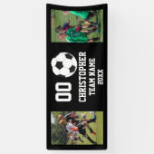 Banderoles Soccer 2 photo collage nom de l'équipe (Vertical)