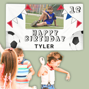 Banderoles Soccer Football Ball Flags Photo Anniversaire