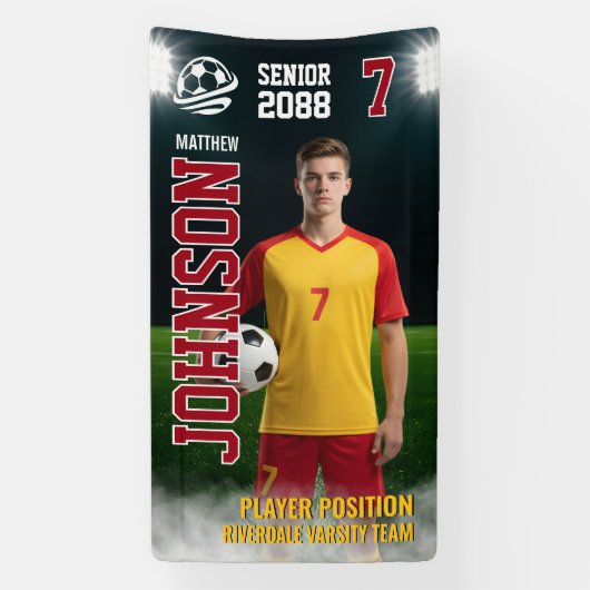 Banderoles Soccer Team Senior Night Custom Photo (Verticale)