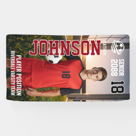Banderoles Soccer Team Senior Night Custom Player Photo (Horizontal)
