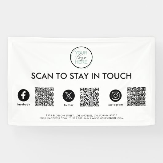 Banderoles Social Media QR Code Entreprise (Horizontal)
