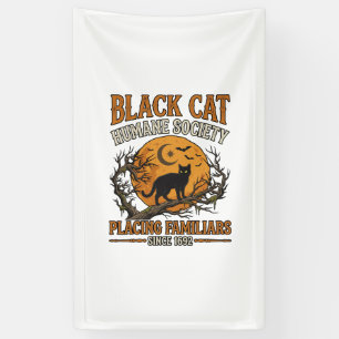 Banderoles Société humanitaire du chat noir Halloween pleine