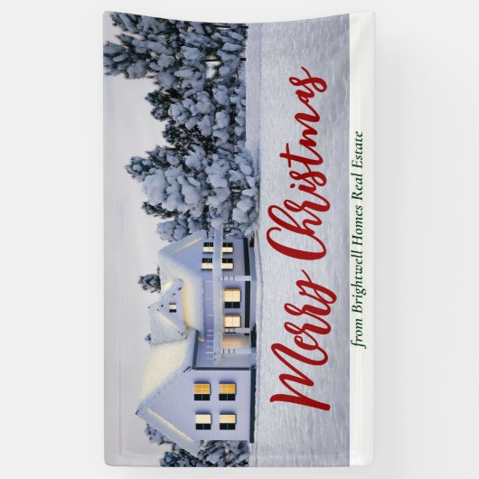 Banderoles Société immobilière personnalisée pour Noël Vacanc (Vertical)