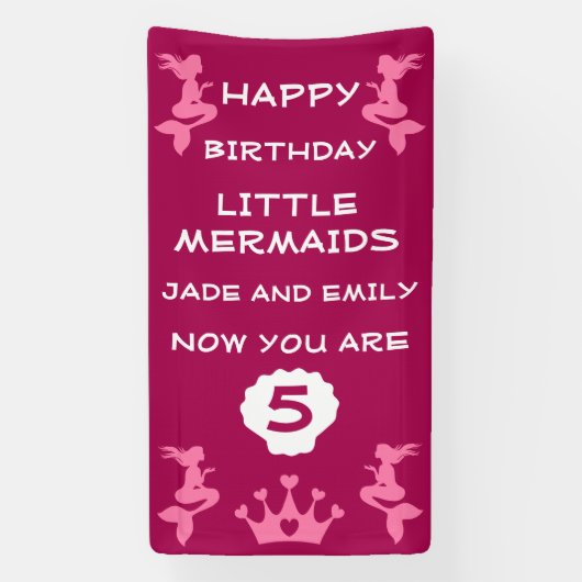 Banderoles Soeurs jumelles Mermaid (Verticale)