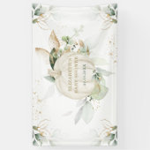 Banderoles Soft Green Gold Citrouille Automne Baby shower Par (Vertical)