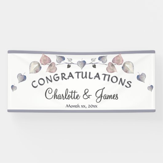 Banderoles Soft Scottish Heather - Coeurs Mariages (Horizontal)