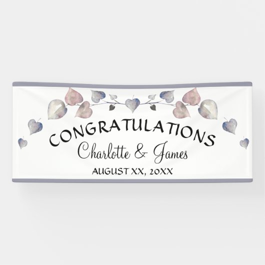 Banderoles Soft Scottish Heather - Coeurs Mariages (Horizontal)