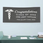 Banderoles Soins infirmiers personnalisés Caduceus Grey Party (Salon professionnel)